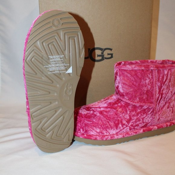 NIB YOUTH 5 6 WOMEN'S‎ 7 8 MINI VELVET RASPBERRY PINK ANKLE BOOTS BOOTIES - Picture 6 of 7